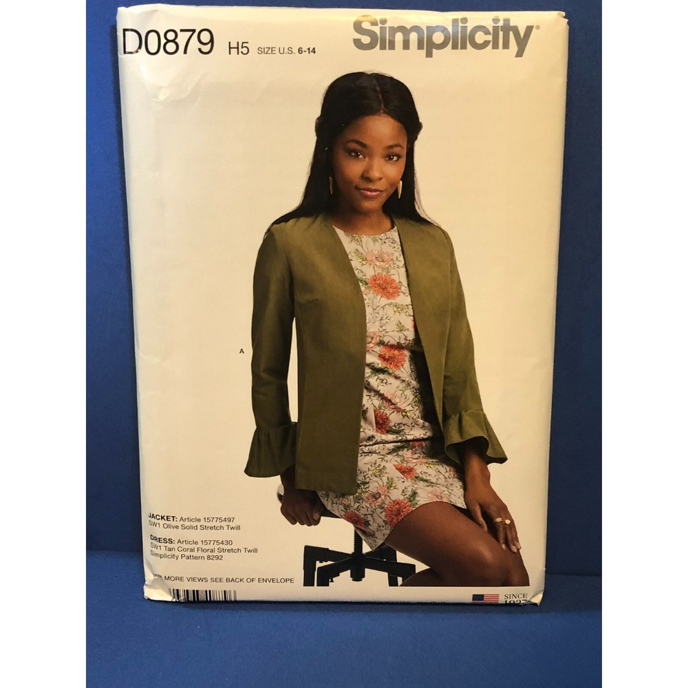 Simplicity Misses/Miss Petite LINED JACKETS, Size (6 - 14) #D0879